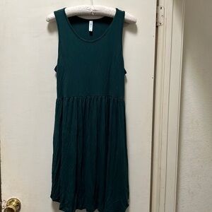 New green tank dress with pockets.